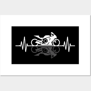 Sport Motorcycle Heartbeat Posters and Art